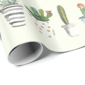 Papier Cadeau Cactus mis en pot (Coin rond)