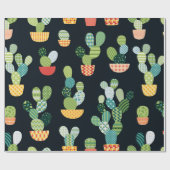 Papier Cadeau Cactus motif sans soudure en style patchwork avec (Plat)