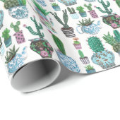 Papier Cadeau Cactus Ouest | Anniversaire | Papier d'enrobage (Coin rond)
