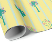 Papier cadeau Cactus & Palm Trees Retro (Coin rond)