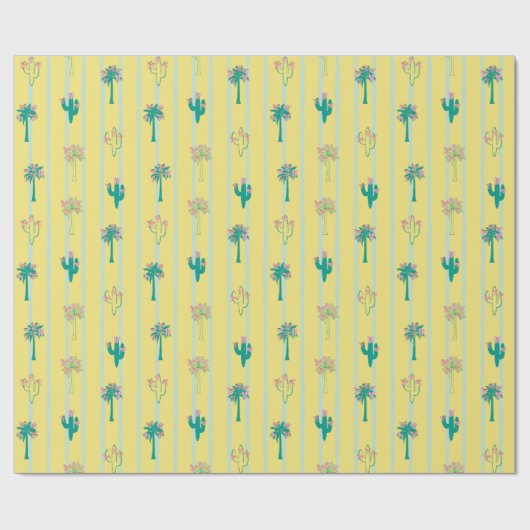 Papier cadeau Cactus & Palm Trees Retro (Plat)