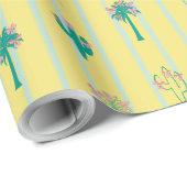 Papier cadeau Cactus & Palm Trees Retro (Coin rond)
