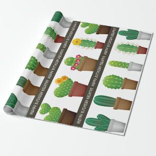 Papier Cadeau Cactus personnalisé