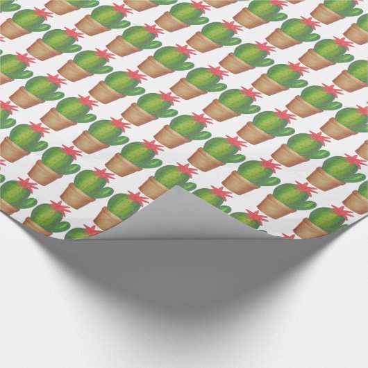 Papier Cadeau Cactus Plantes Pots Cactus Succulent Jardinage (Coin)