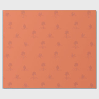 Papier Cadeau Cactus Rétro de Palm Springs aux Couleurs Terreuse