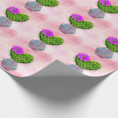 Papier Cadeau Cactus rose cool tendance (Coin)