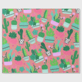 Papier Cadeau Cactus rose Sud-Ouest Motif Sweet 16 Party (Plat)
