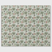 Papier Cadeau Cactus Succulent Aloe Vera Vert Clair (Plat)