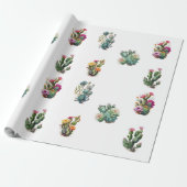 Papier Cadeau Cactus Succulent Tropical (Déroulé)
