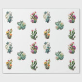 Papier Cadeau Cactus Succulent Tropical (Plat)