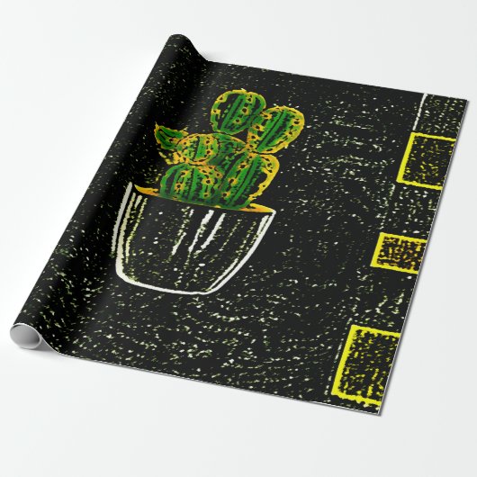 Papier Cadeau Cactus tirés (Déroulé)