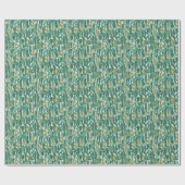 Papier Cadeau Cactus Vert texture Vintage répétée (Plat)