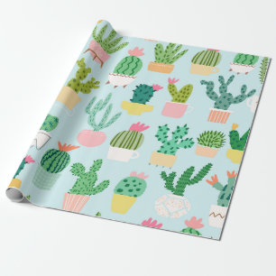 Papier Cadeau Cactus vintage motif sans soudure. Cactus ba trans