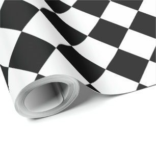Papier Cadeau Cadeau à carreaux noirs