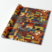 Papier Cadeau Cadeau Abstrait de patchwork pour Africain-América (Déroulé)
