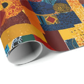 Papier Cadeau Cadeau Abstrait de patchwork pour Africain-América (Coin rond)