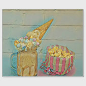 Papier Cadeau Cadeau amoureux de crème glacée (Plat)