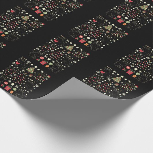 Papier Cadeau Cadeau Amoureux des chats de Noël pour le propriét (Coin)