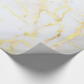 Papier Cadeau Cadeau brillant d'or moderne de marbre élégant (Coin)