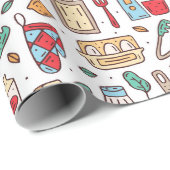 Papier Cadeau Cadeau Chef | Bonne nourriture à base d'ingrédient (Coin rond)