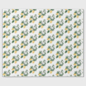 Papier Cadeau Cadeau Citron & Feuillage Aquarelle Bohème (Plat)