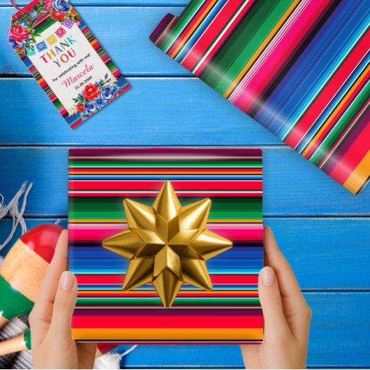 Papier Cadeau Cadeau Coloré mexicain Serape