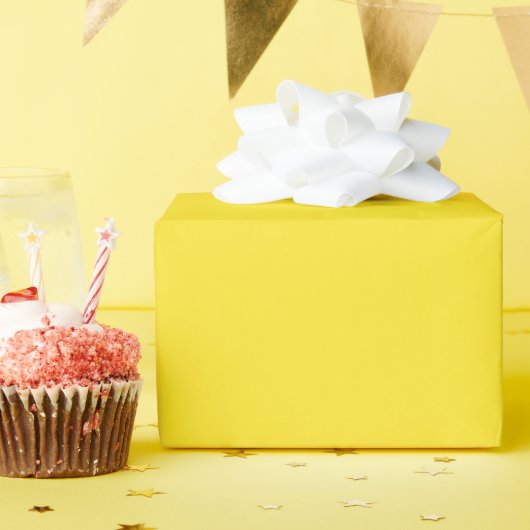 Papier Cadeau Cadeau couleur vive jaune (Fête d'anniversaire)