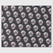 Papier Cadeau Cadeau Crâne Disco Noir (Plat)