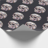Papier Cadeau Cadeau Crâne Disco Noir (Coin)