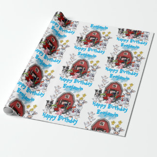 Papier Cadeau Cadeau d'anniversaire Animaux de ferme mignons de
