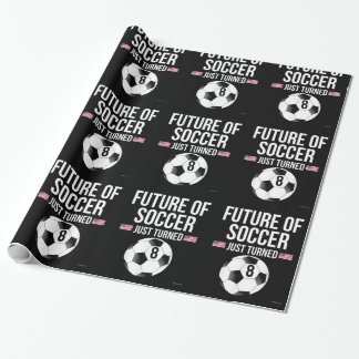 Papier Cadeau Cadeau d'anniversaire de 8 ans pour garçons de foo