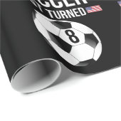 Papier Cadeau Cadeau d'anniversaire de 8 ans pour garçons de foo (Coin rond)