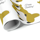 Papier Cadeau Cadeau d'anniversaire de conception de castor (Coin rond)
