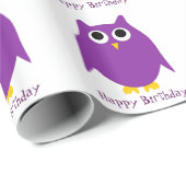Papier Cadeau Cadeau d'anniversaire de conception de hibou (Coin rond)