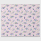 Papier Cadeau Cadeau d'anniversaire de Fête de Mariage Rose Viol (Plat)