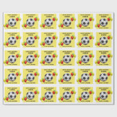 Papier Cadeau Cadeau d'anniversaire de football (Plat)