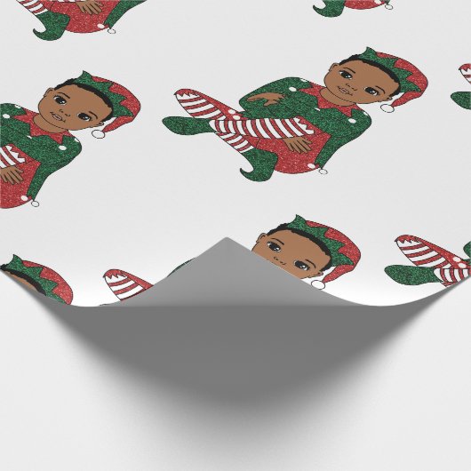 Papier Cadeau Cadeau d'anniversaire de garçon noir melanin garço (Coin)