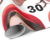 Papier Cadeau Cadeau d'anniversaire de visage amusant moderne (Coin rond)