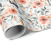 Papier Cadeau Cadeau d'anniversaire | Floral Avec Bouteille De C (Coin rond)