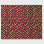 Papier Cadeau Cadeau d'anniversaire fraise (Plat)