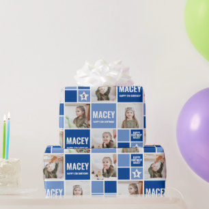 Papier Cadeau Cadeau d'anniversaire personnalisé avec photo
