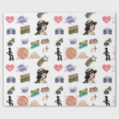 Papier Cadeau cadeau d'anniversaire rétro emballage papier ami f (Plat)