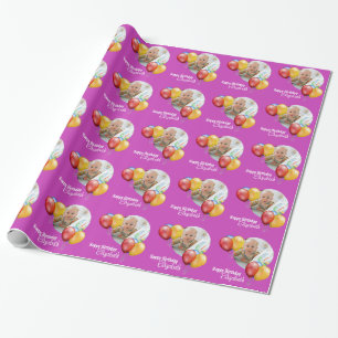 Papier cadeau cadeau d'anniversaire rose personnal