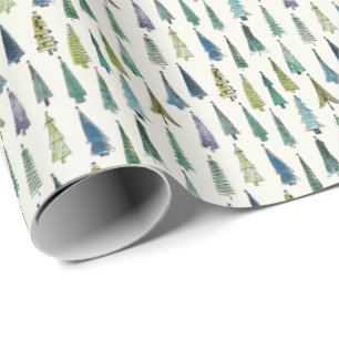 Papier Cadeau Cadeau d'arbre de Noël vert hiver