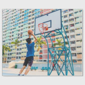 Papier Cadeau Cadeau de basket-ball cool (Plat)