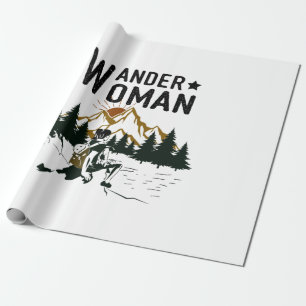 Papier Cadeau Cadeau de campeur Anniversaire de femme errante