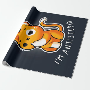 Papier Cadeau Cadeau de chat mignon antisocial Chat pour la Sa