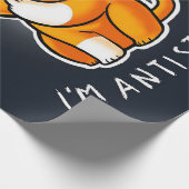 Papier Cadeau Cadeau de chat mignon antisocial | Chat pour la Sa (Coin)