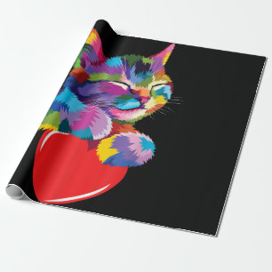 Papier Cadeau Cadeau de chat mignon pour les amateurs de chaton