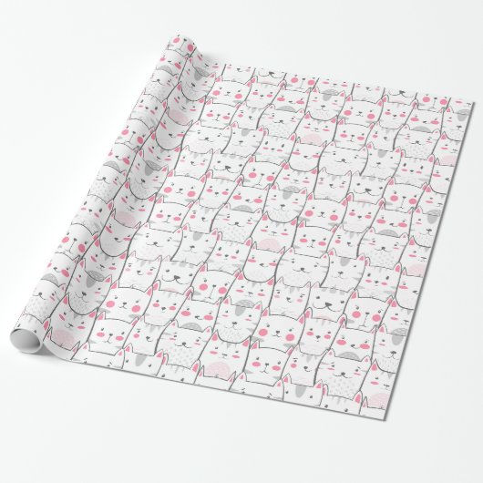 Papier Cadeau Cadeau de chatons drôles chats (Déroulé)